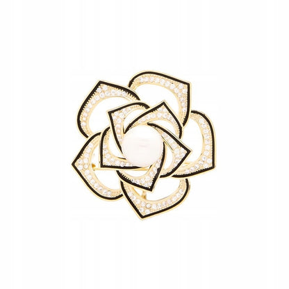 Broche fleur à zircons