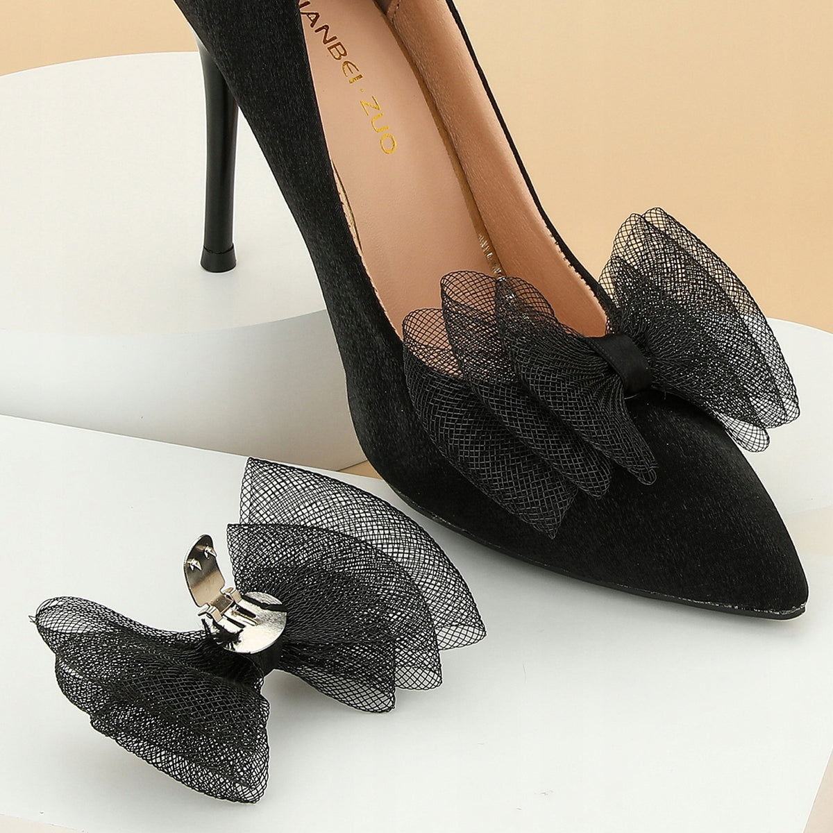 Schuhclips in Schleifenform – schwarz