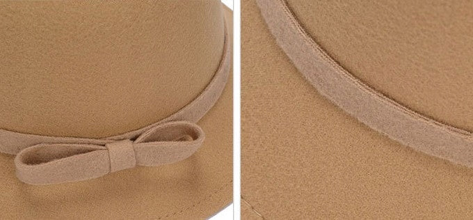 Women's Elegant Beige Cylindrical Bucket Hat to Wear with a Coat