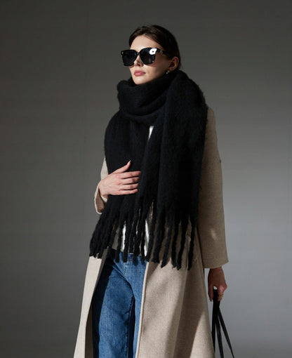 Damen-Winterschal 200 × 40 cm – schwarz