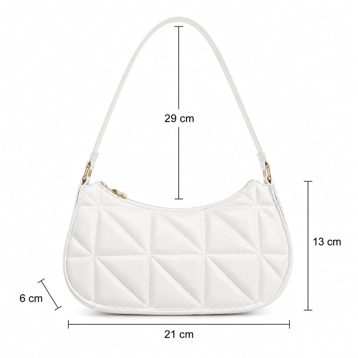 Gesteppte Damenhandtasche – weiß