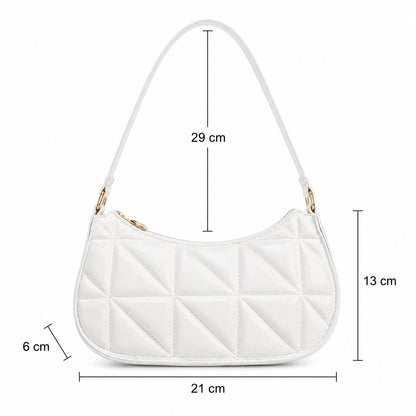Gesteppte Damenhandtasche – weiß