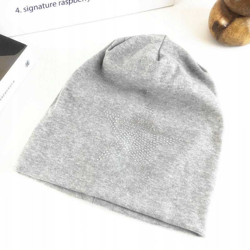 Gorro de mujer con circonitas – gris