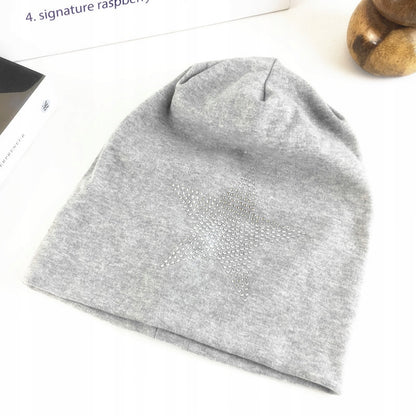 Gorro de mujer con circonitas – gris