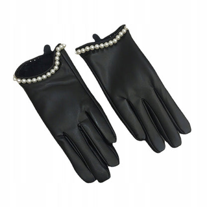 Gants en similicuir pour femme – noir