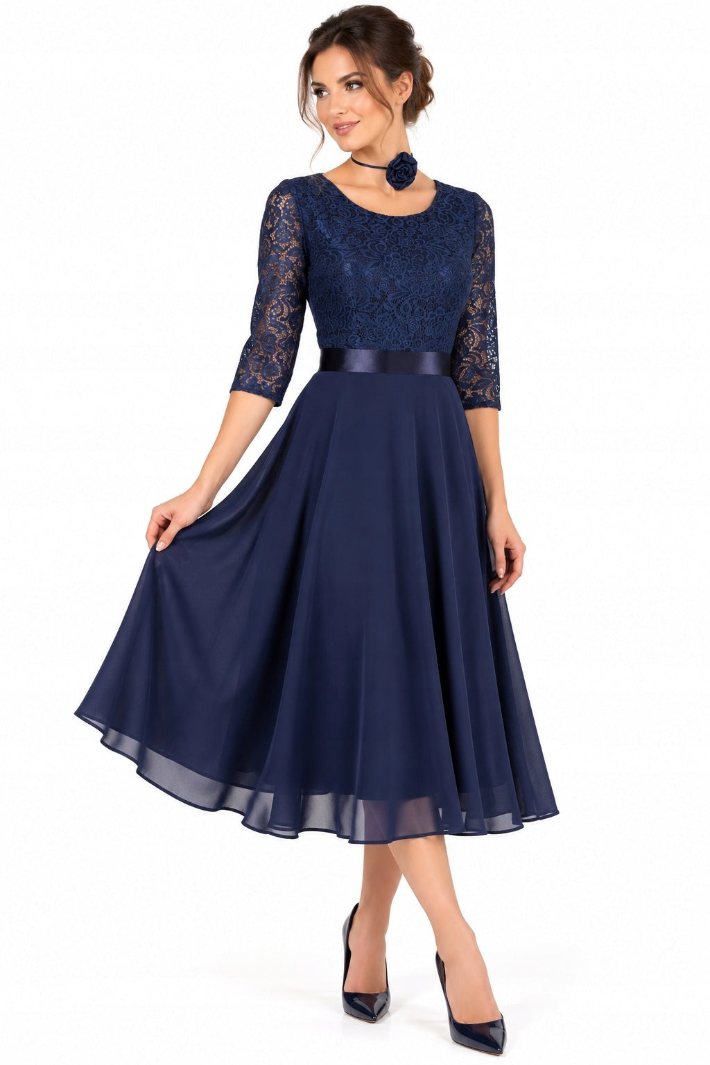Sukienka ESTERA | color:granatowy