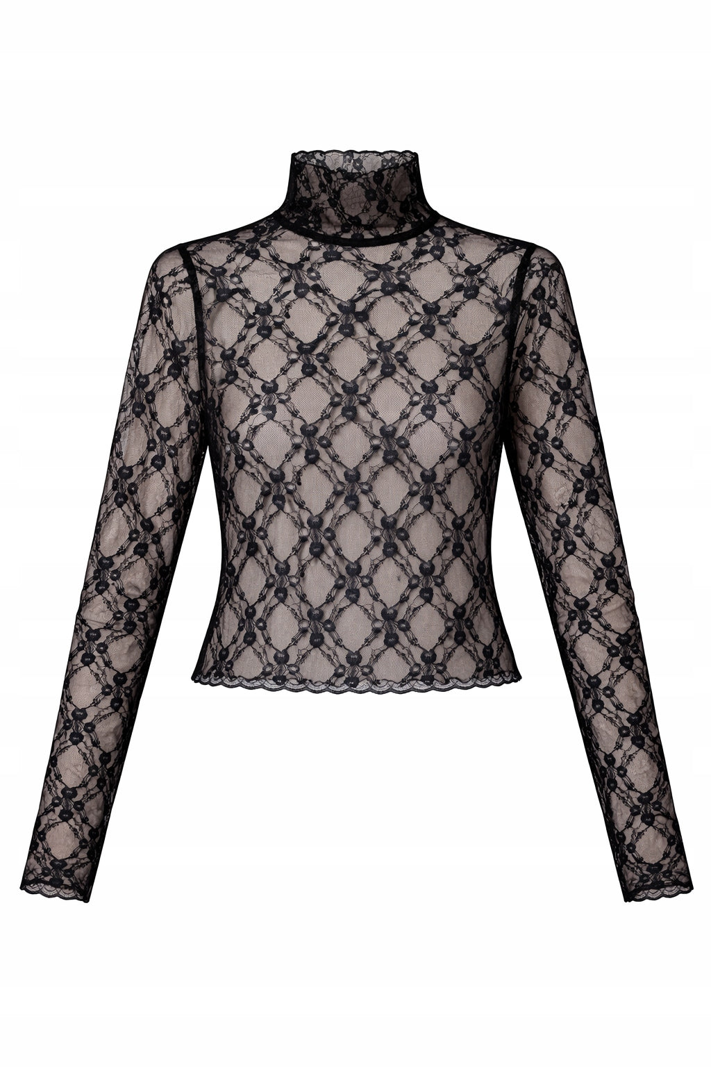 Black Openwork Lace Blouse IV