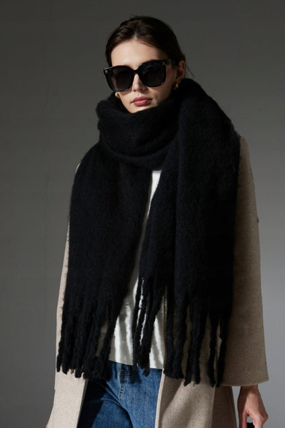 Damen-Winterschal 200 × 40 cm – schwarz