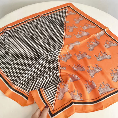 Foulard effet soie pour femme 70 × 70 cm