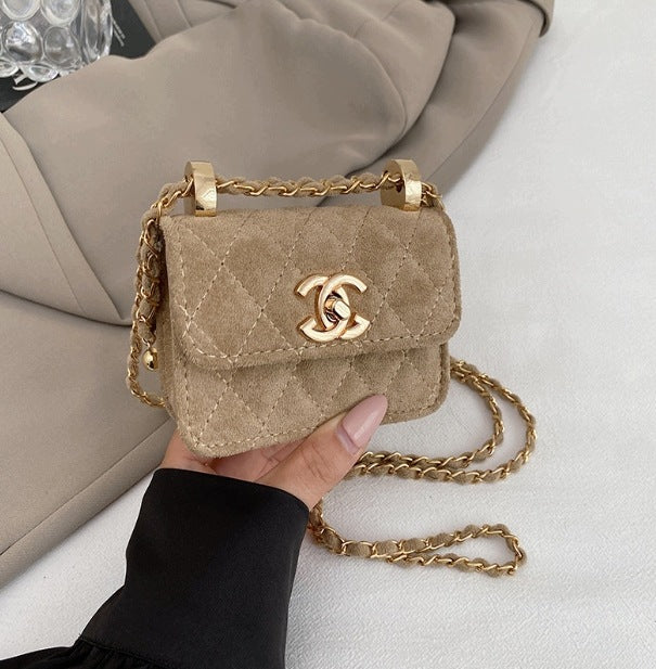 Gesteppte Mini-Handtasche – beige