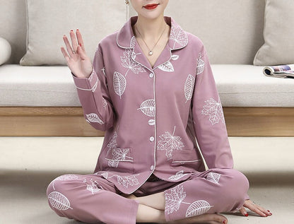 Women's Button-Front Pyjamas — Pink Floral Print