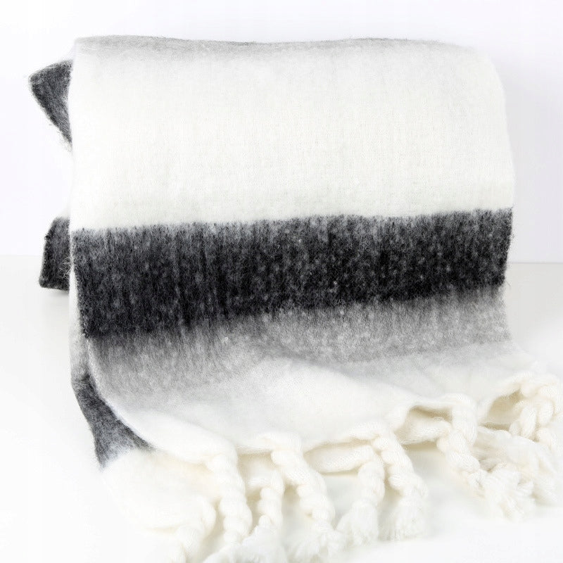 Écharpe d’hiver pour femme 200 × 40 cm – blanc