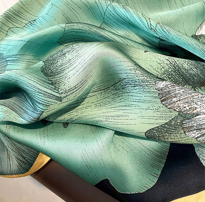 Silk-Effect Scarf 180 × 90 cm – Green