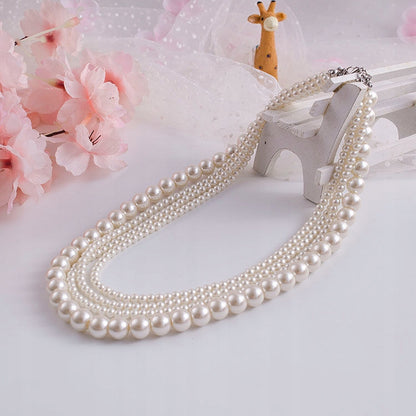 Elegant White Glass Pearl Necklace — Stylish Classic Jewellery