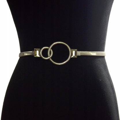 Cinturón elástico de muelle de mujer – plateado