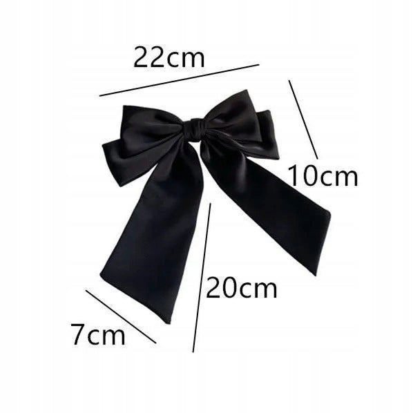 Hair Claw Clip with Bow – Black