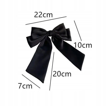 Hair Claw Clip with Bow – Black