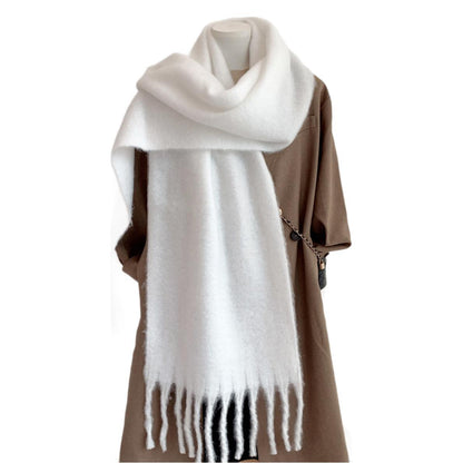 Écharpe d’hiver pour femme 200 × 40 cm – blanc