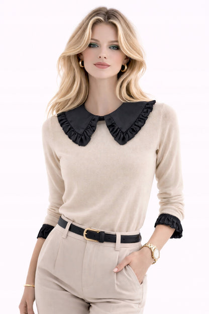 Col amovible Claudine pour femme – noir