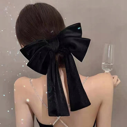 Hair Claw Clip with Bow – Black