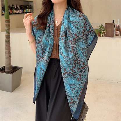 Silk-Effect Scarf 180 × 90 cm – Teal