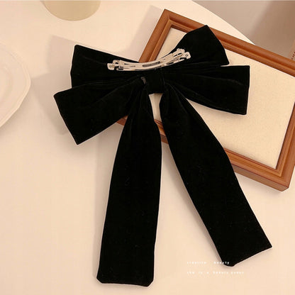 Hair Claw Clip with Bow – Black