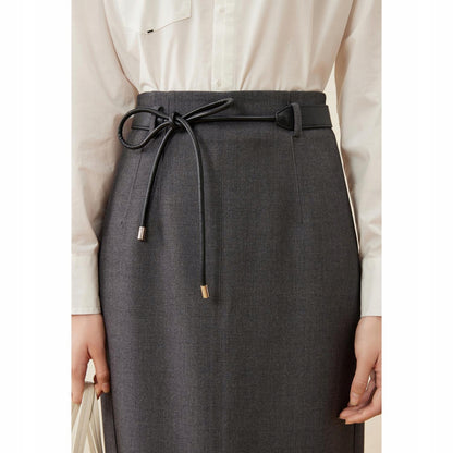 Women's Black Faux Leather Tie-Waist Belt — Elegant Fashion Accessory