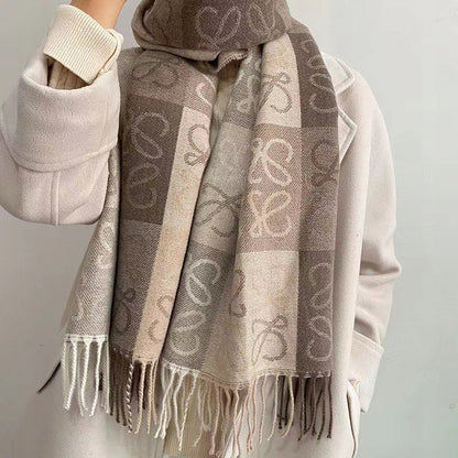 Vlněná šála s kašmírem 180 × 45 cm – béžový