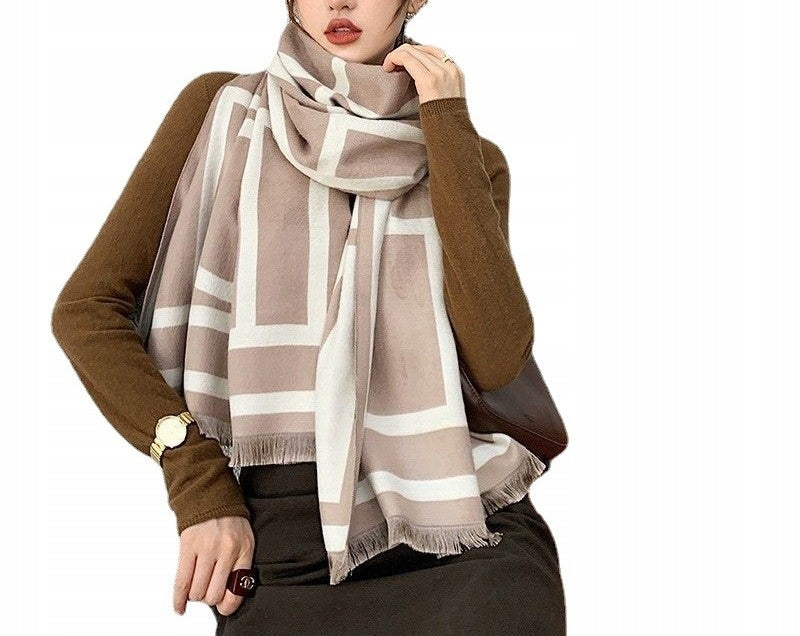Fular de iarnă pentru femei 180 × 66 cm – bej