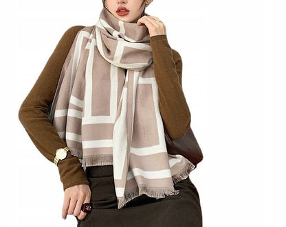 Fular de iarnă pentru femei 180 × 66 cm – bej