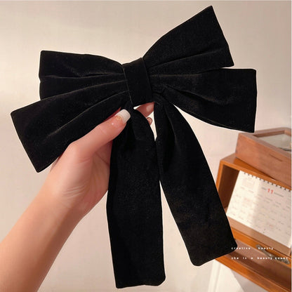 Hair Claw Clip with Bow – Black