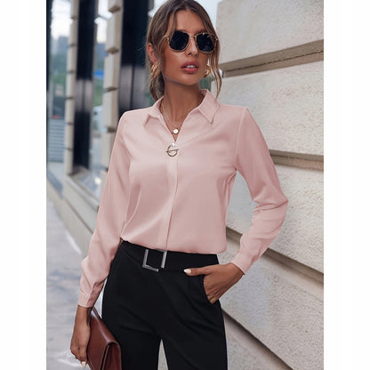 Women's Elegant Collared Shirt — Blush Pink