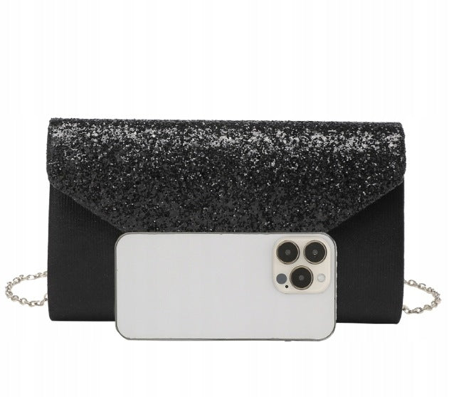 Glitzer-Clutch – schwarz