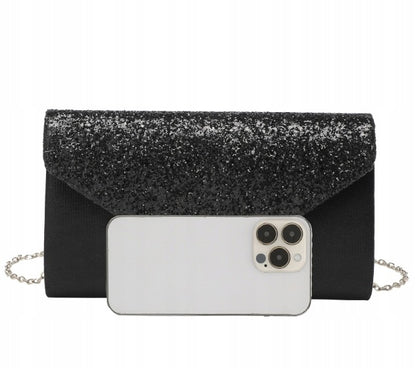 Glitzer-Clutch – schwarz
