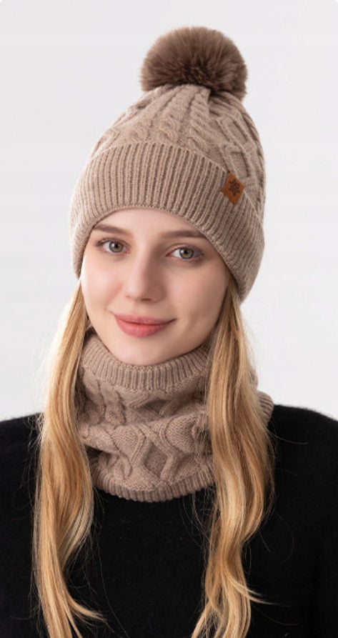 Winter Hat, Snood and Gloves Set – Khaki