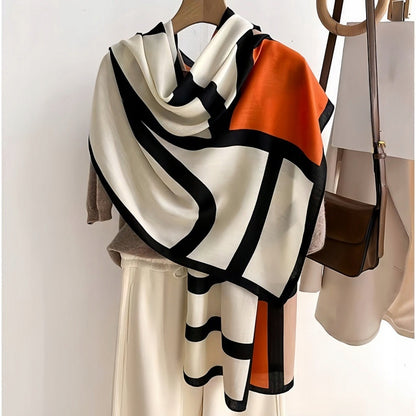 elegancki damski SZAL modny wzór SZALIK o wymiarach 178x66cm jesień zima