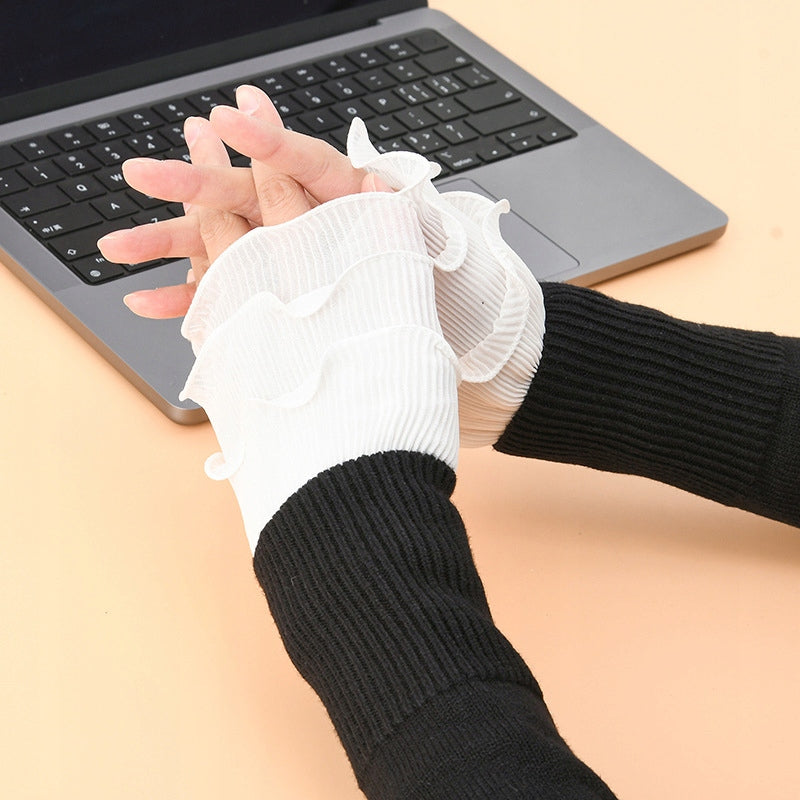 Elegant White Detachable Cuffs — Decorative Wrist Accessories
