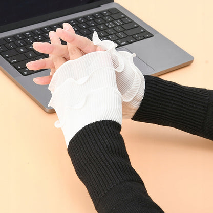 Elegant White Detachable Cuffs — Decorative Wrist Accessories