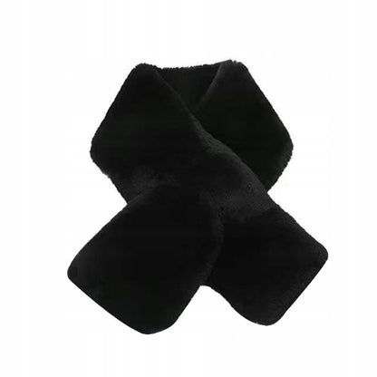 Fular din blană artificială 80 × 13 cm – negru