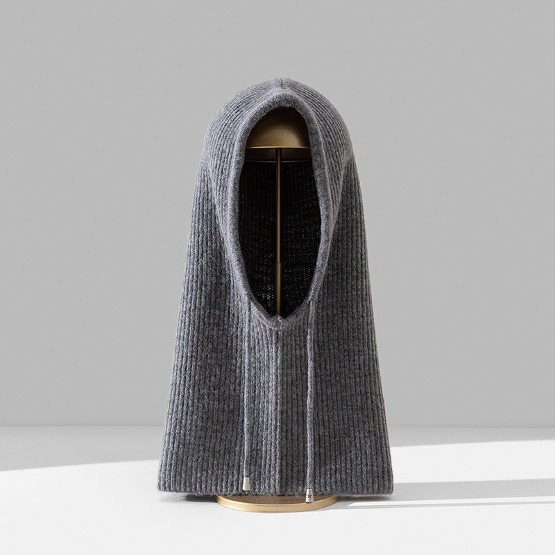 Women's Stylish Grey Winter Balaclava Hood and Neck Warmer