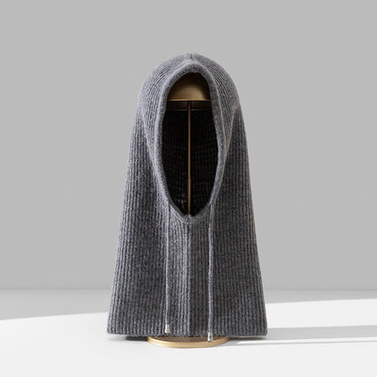 Women's Stylish Grey Winter Balaclava Hood and Neck Warmer