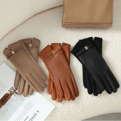 Gants en similicuir pour femme – noir