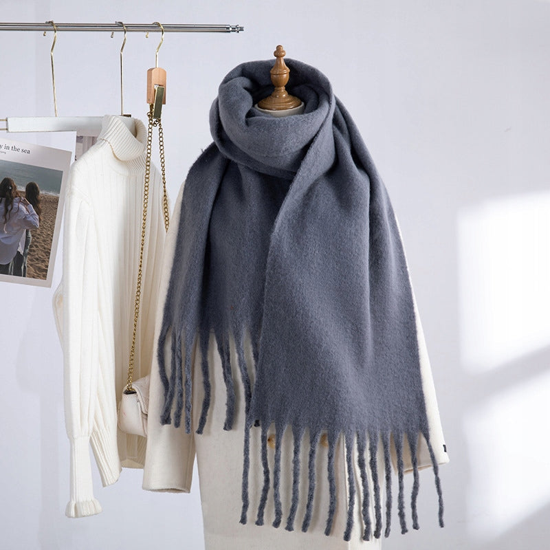 Damen-Winterschal 200 × 40 cm – grau