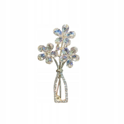 Brosche Blume mit Zirkonia