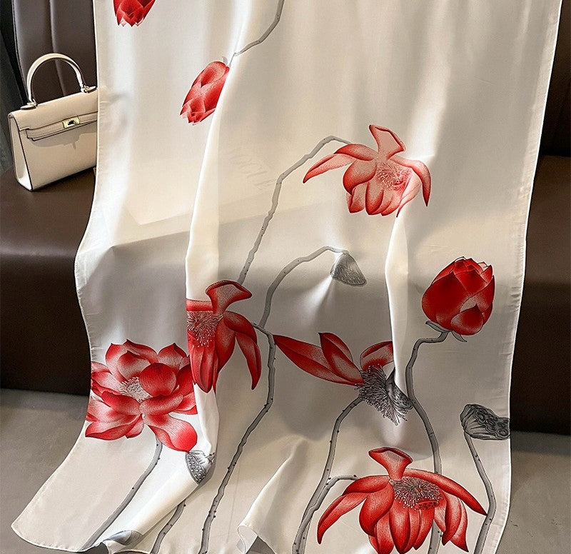 Seidenähnlicher Damenschal 180 × 90 cm – rot