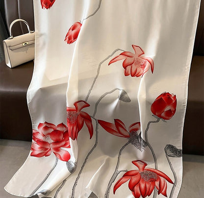 Seidenähnlicher Damenschal 180 × 90 cm – rot