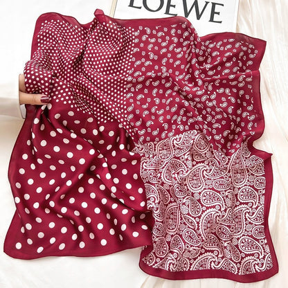 Women's Printed Silky Square Scarf — Gift Idea, 70×70 cm