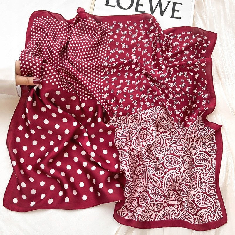 Women's Printed Silky Square Scarf — Gift Idea, 70×70 cm