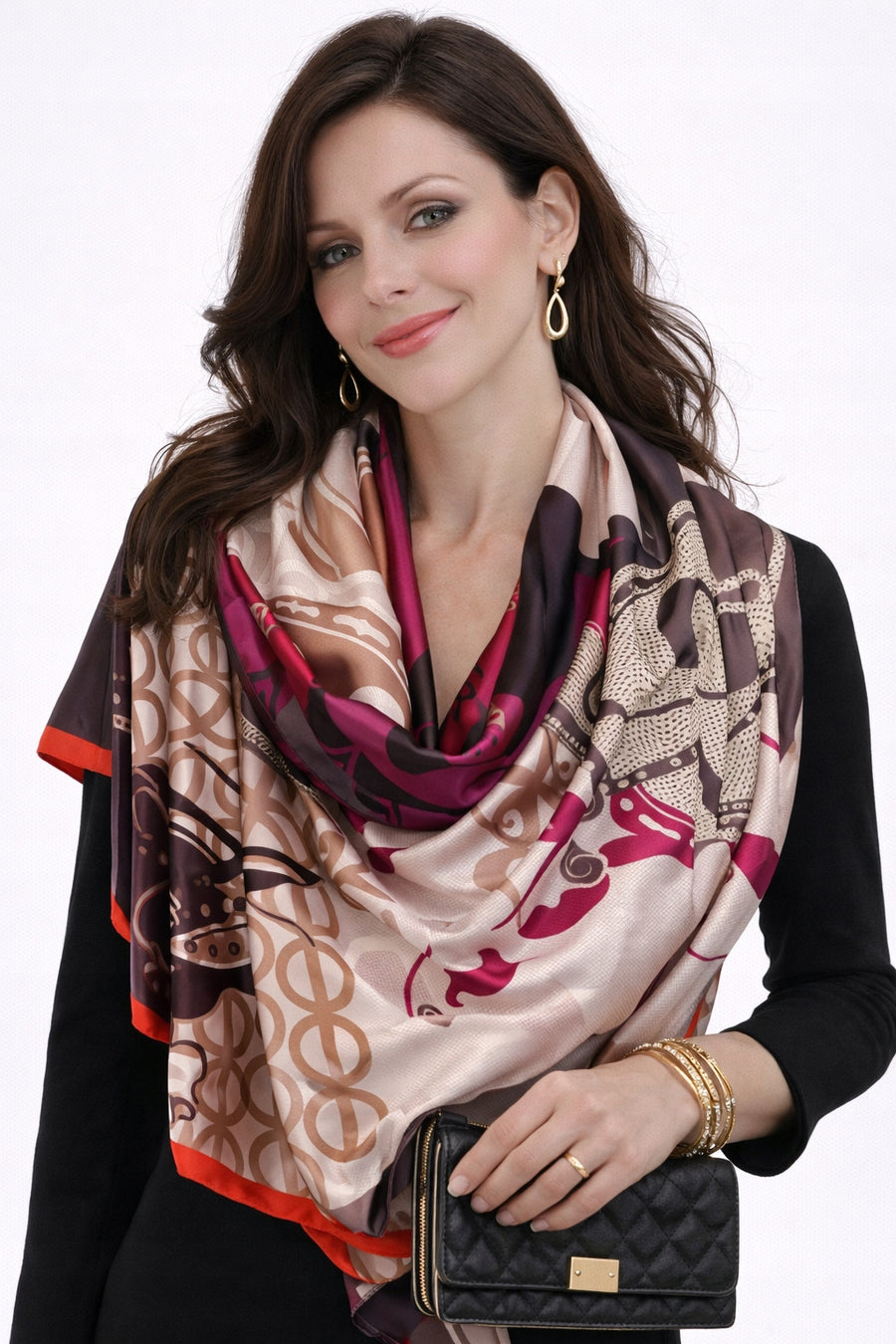 Silk-Effect Scarf 180 × 90 cm