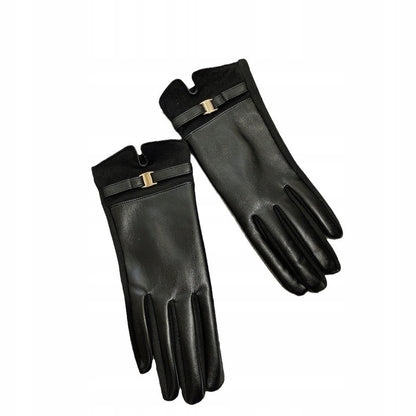 Gants en similicuir pour femme – noir